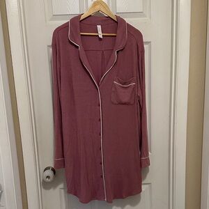Auden Mauve Button-Down Sleep Shirt